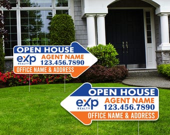 Exp Realty Signs Exp Realty OPEN HOUSE Arrow Directional Yard Sign - Etsy