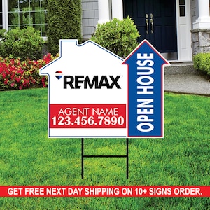 10 Pack Remax Custom Open House Arrow Yard Sign, 2 Sided Add Your Text ...