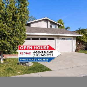 2 Pack, Re/max Open House Arrow Shaped Yard Signs 23