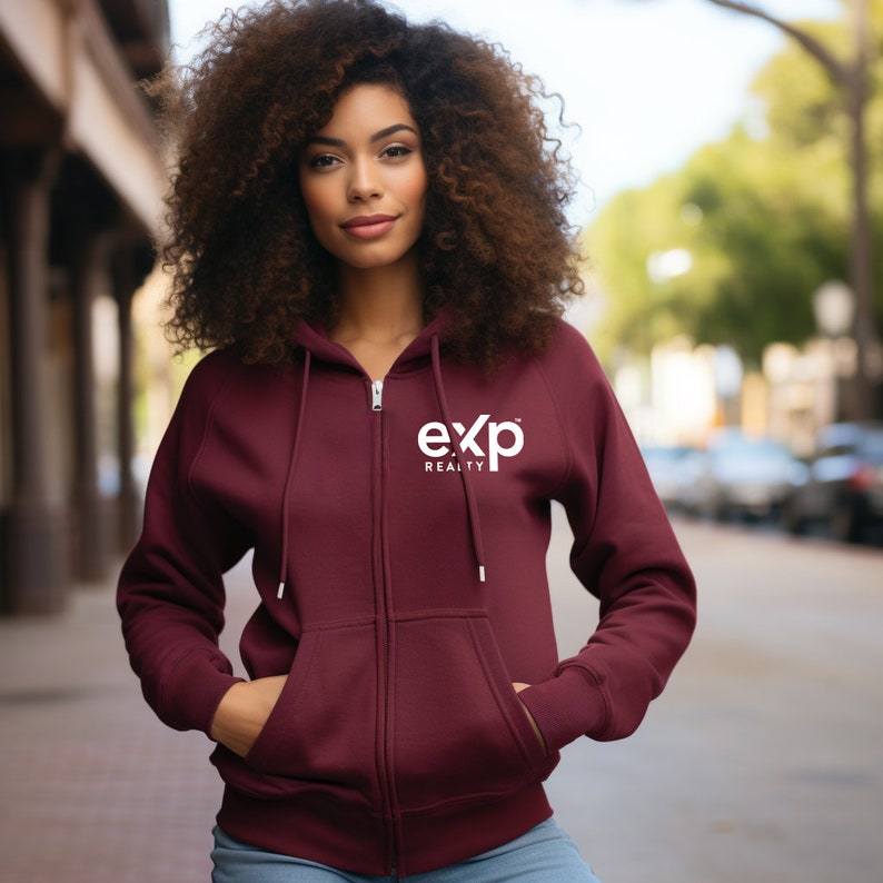 Exp Realty Realtor Zip-Up Hoodie, Cozy Real Estate Fleece Hooded Sweatshirt, Unisex Real Estate Agent Hoodie, Professional Marketing Apparel image 6