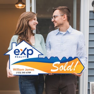 EXP Realty Personalized Real Estate Marketing Key Cutout Sign, Customized Realtor Social Media Photo Props, Realtor Key Sign, Customized