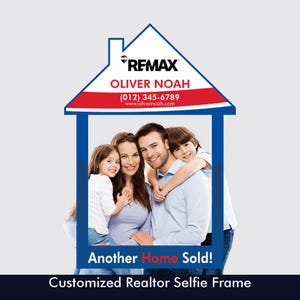 Remax Personalized Realtor Selfie Frame 28&quot; x 40&quot;, Real Estate Selfie Frame, Customized House Frame, Marketing Photo Booth Prop, Cutout