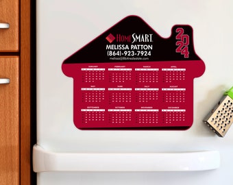 HomeSmart Personalized Real Estate Magnet Calendars, Realtor Marketing 12 Month 2024 Calendar, Custom Refrigerator Magnet, 6" x 4.5"