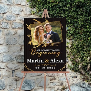 Custom Photo Wedding Sign Printable, Personalized Wedding Welcome Sign Instant Download Wedding Board Sign Reception Poster Digital Download