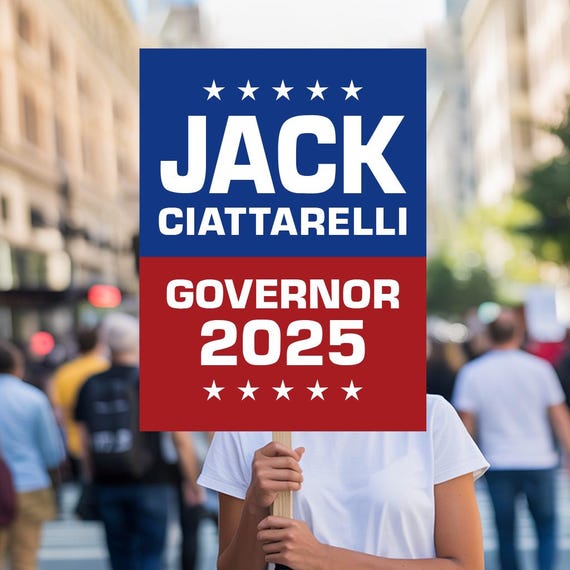 Jack Ciattarelli for New Jersey Governor 2025 Election Sign