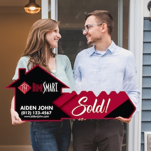 HomeSmart Personalized Real Estate Marketing Key Cutout Sign, Customized Realtor Social Media Photo Props, Realtor Key Sign Customized