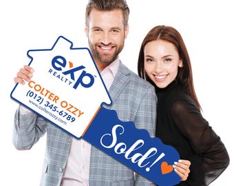 EXP Realty Personalized Real Estate Marketing Key Cutout Sign, Customized Realtor Social Media Photo Props, Realtor Key Sign, Customized