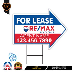 Remax for Lease Arrow Shaped Yard Signs 18
