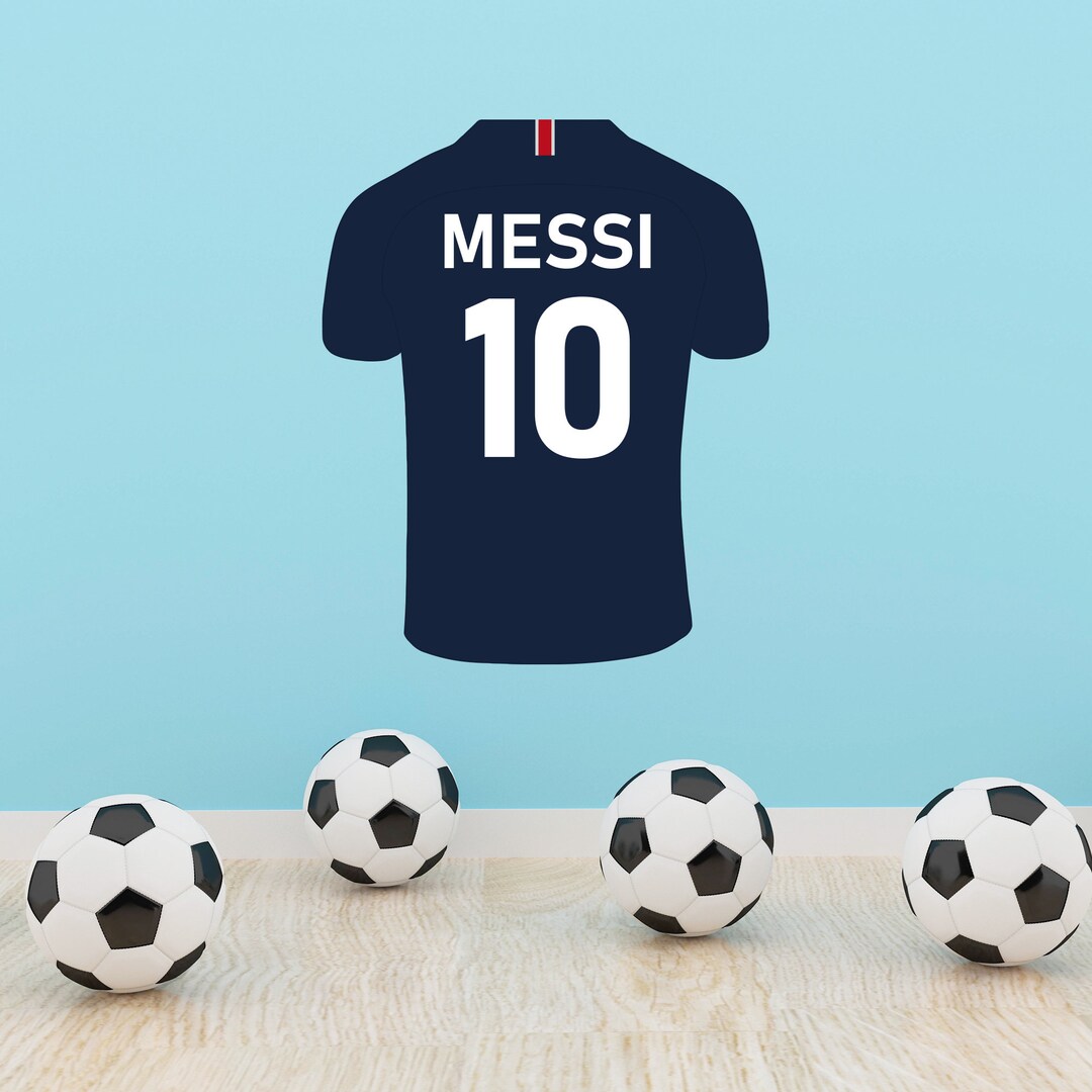 Custom Name Player Number Soccer Jersey Wall Decal Kids Personalized Name Soccer Wall Stickers ...