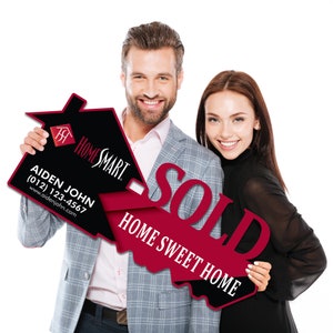 HomeSmart Personalized Real Estate Marketing Key Cutout Sign, Customized Realtor Social Media Photo Props, Realtor Key Sign Customized