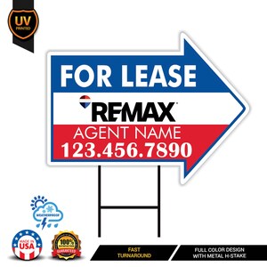 Remax for Lease Arrow Shaped Yard Signs 18