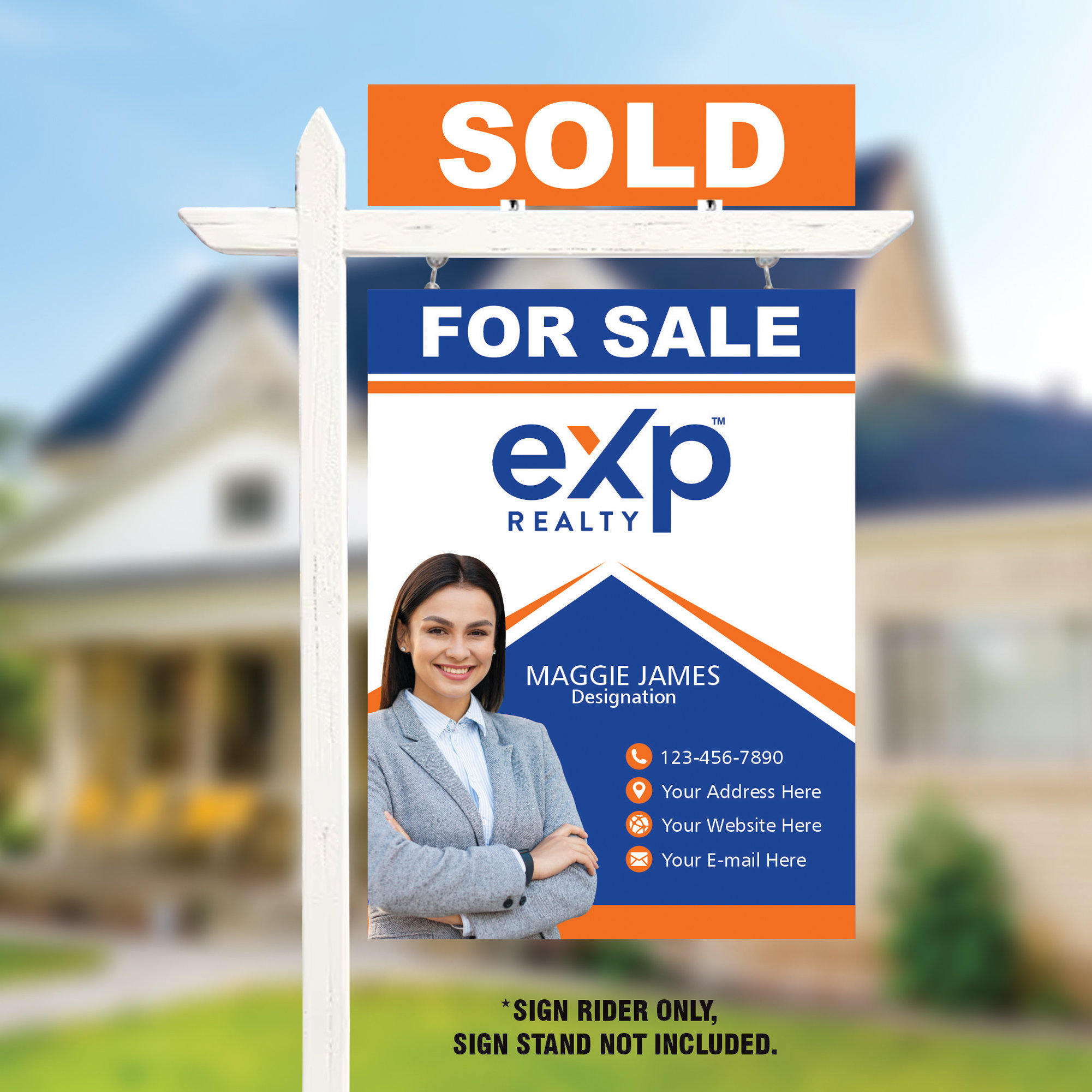 Exp Realty Custom Aluminum Real Estate Sign Panel & Rider - 18”X24 ...