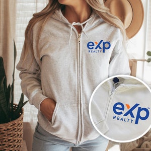 Exp Realty Realtor Zip-Up Hoodie, Cozy Real Estate Fleece Hooded Sweatshirt, Unisex Real Estate Agent Hoodie, Professional Marketing Apparel image 1