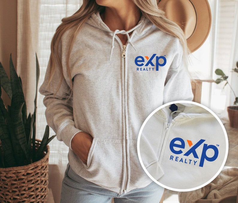 Exp Realty Realtor Zip-Up Hoodie, Cozy Real Estate Fleece Hooded Sweatshirt, Unisex Real Estate Agent Hoodie, Professional Marketing Apparel image 1