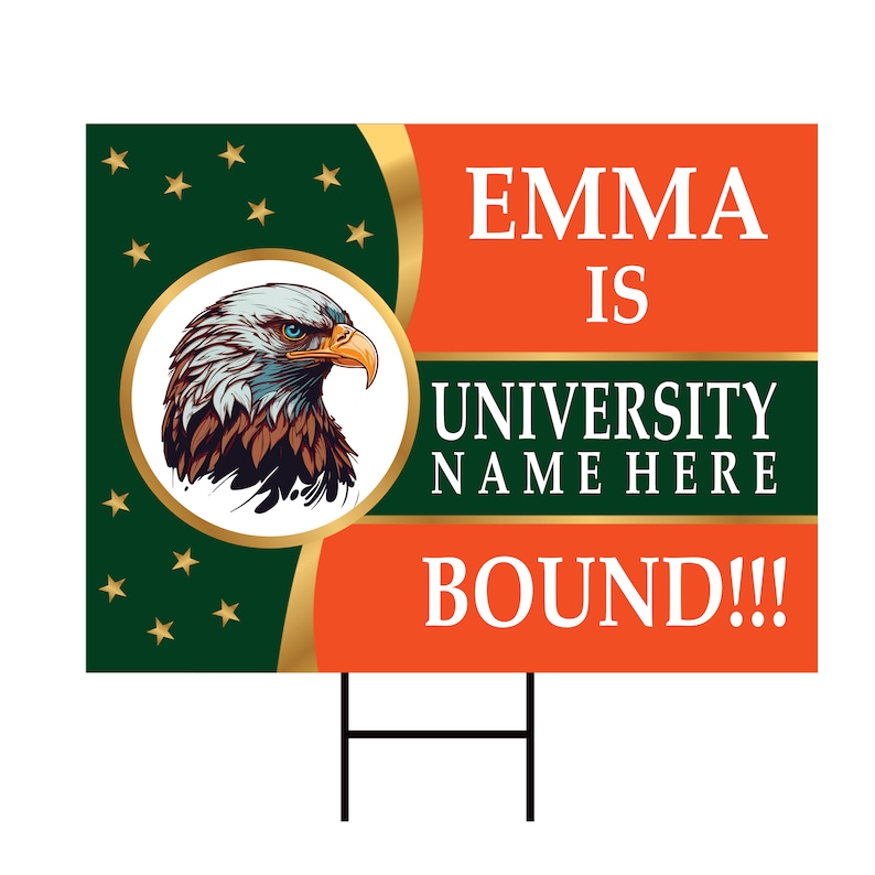Personalized College Bound Yard Sign College Mascot Sign - Etsy