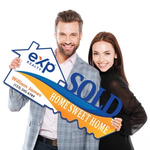 eXp Realty Personalized Real Estate Marketing Key Cutout Sign, Customized Realtor Social Media Photo Props, Realtor Key Sign Customized
