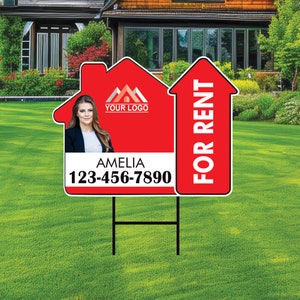 10 Pack Custom for Rent Arrow Yard Sign 18