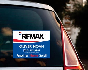 Remax Personalized Realtor Sticker Vinyl Decal, Custom Real Estate Marketing Bumper Sticker Decal - 6" x 4.5"
