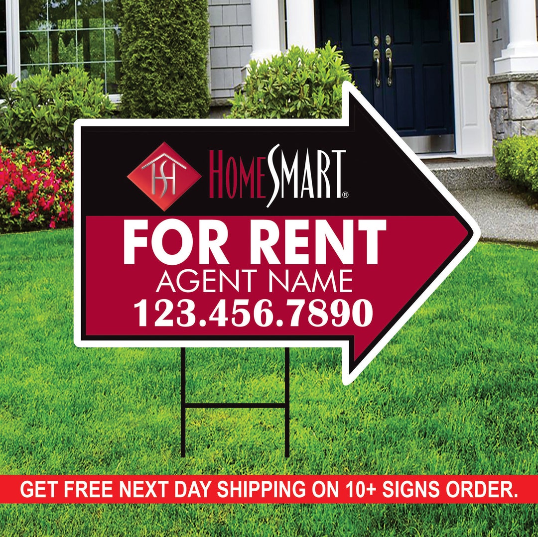 Custom For Rent Sign Homesmart for Rent Arrow Shaped Yard Signs 18