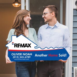 REMAX Personalized Real Estate Marketing Key Cutout Sign, Customized Realtor Social Media Photo Props, Realtor Key Sign Customized