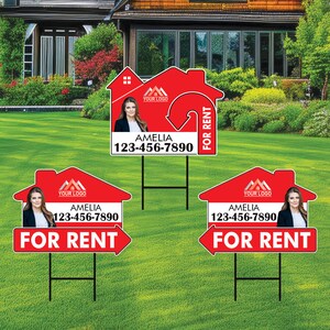 10 Pack Custom for Rent Arrow Yard Sign 18