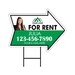Custom for Rent Arrow Yard Sign 18