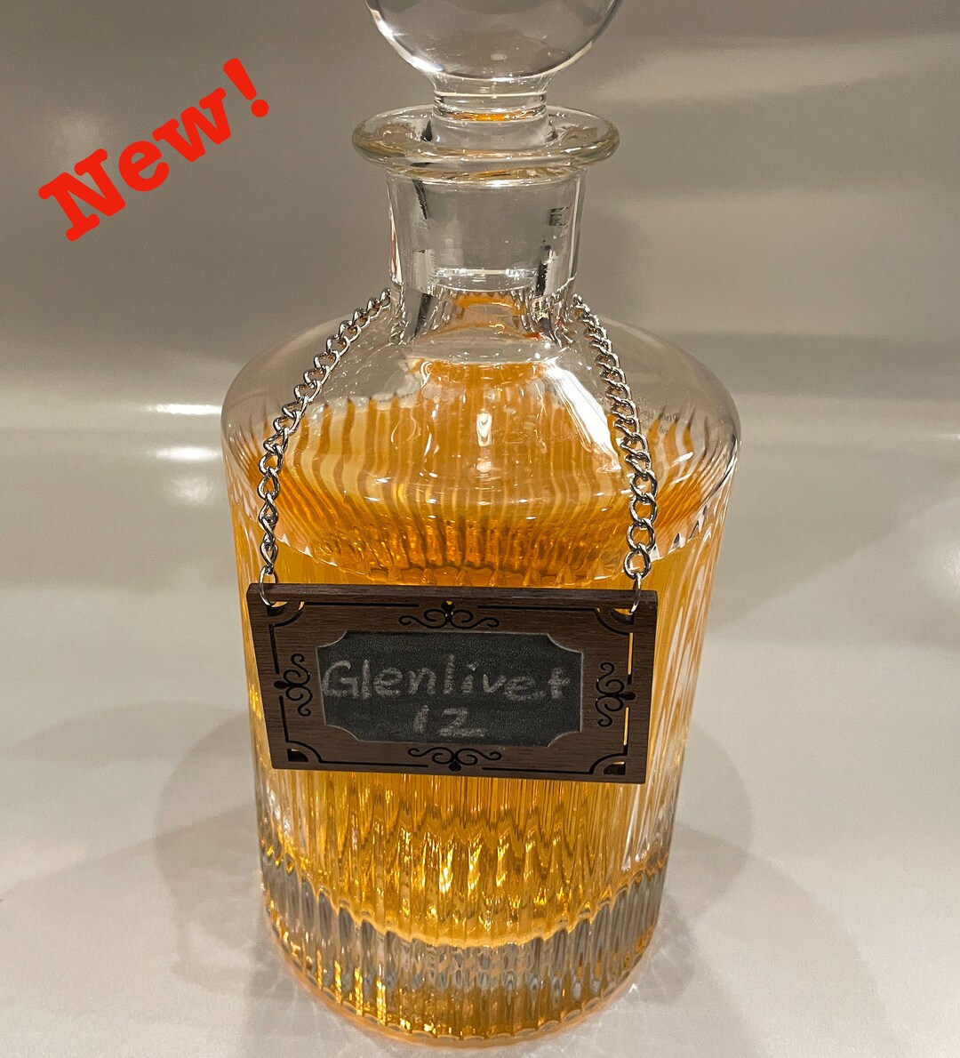 Decanter Label on Chain Etsy