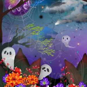 Ghost Art Print | Whimsical Forest Specters (PDF, JPG)