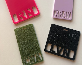 Custom ID Badge Backers! Personalized holder; healthcare work ID; nurse; teacher; principal; educators; School Tag, RN lvn, cna, rn, lab