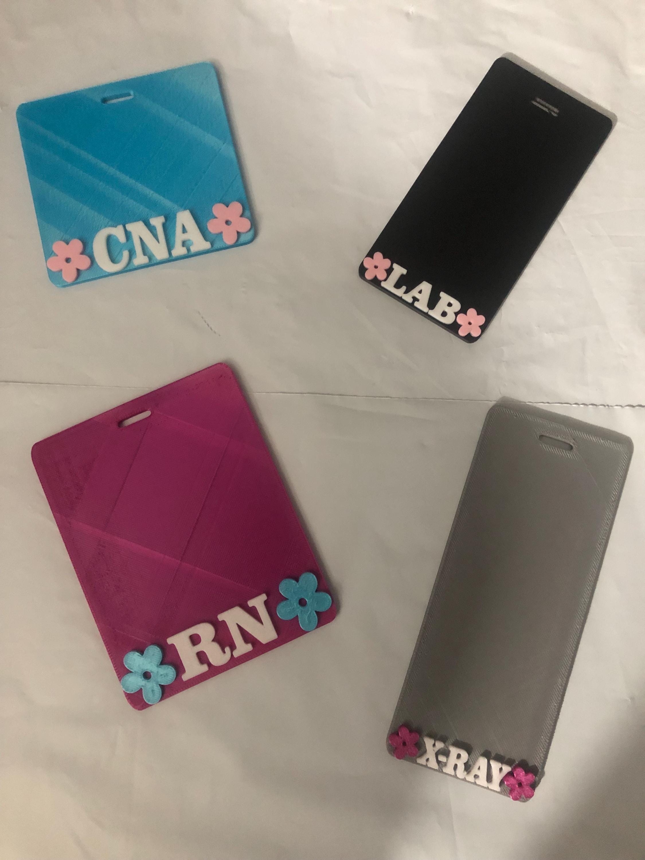 3d Printed Custom ID Badge Backers! Personalized holder; healthcare work ID; nurse; teacher; principal; educators; School Tag, RN lvn, cna