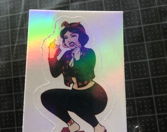 Glossy Sticker- La Chingona (Comes w/ Holographic overlay). Latina- 4 pieces