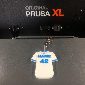Maillot de baseball imprimé en 3D, porte-clés personnalisé, étiquette de bagage, cadeau pour les fans de sport américains, étiquette de sac, cadeau d'équipe