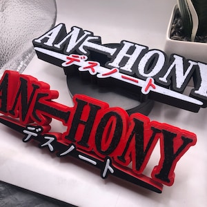 3d gedrucktes Anime inspiriertes Namensschild I Personalisiertes Schreibtischschild I Bürogeschenk I Her Sein Geschenk I Display I Shinigami I Back to School