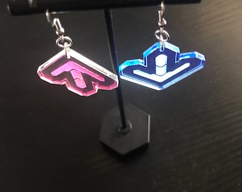 Earrings- 90s/2000s video games: dancing; arrows; rave; butterfly; trance; Party! Black Light. EDM. Many colors!