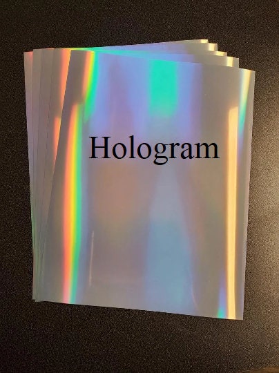 Oil slick Rainbow Holographic Transparent Self Adhesive Overlay Film A4  Sheet