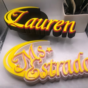 3d gedrucktes SM Mond Anime inspiriertes Namensschild I Personalisiertes Schreibtischschild I Geburtstag I Her Geschenk Display I Retro 90er Jahre I Throwback I Nostalgie