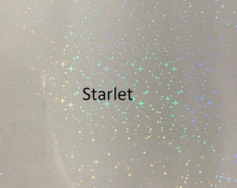 3- Sheets-Starlet- WOW! Clear Self-adhesive Holographic Overlay Sticker Sheets (A4 size)