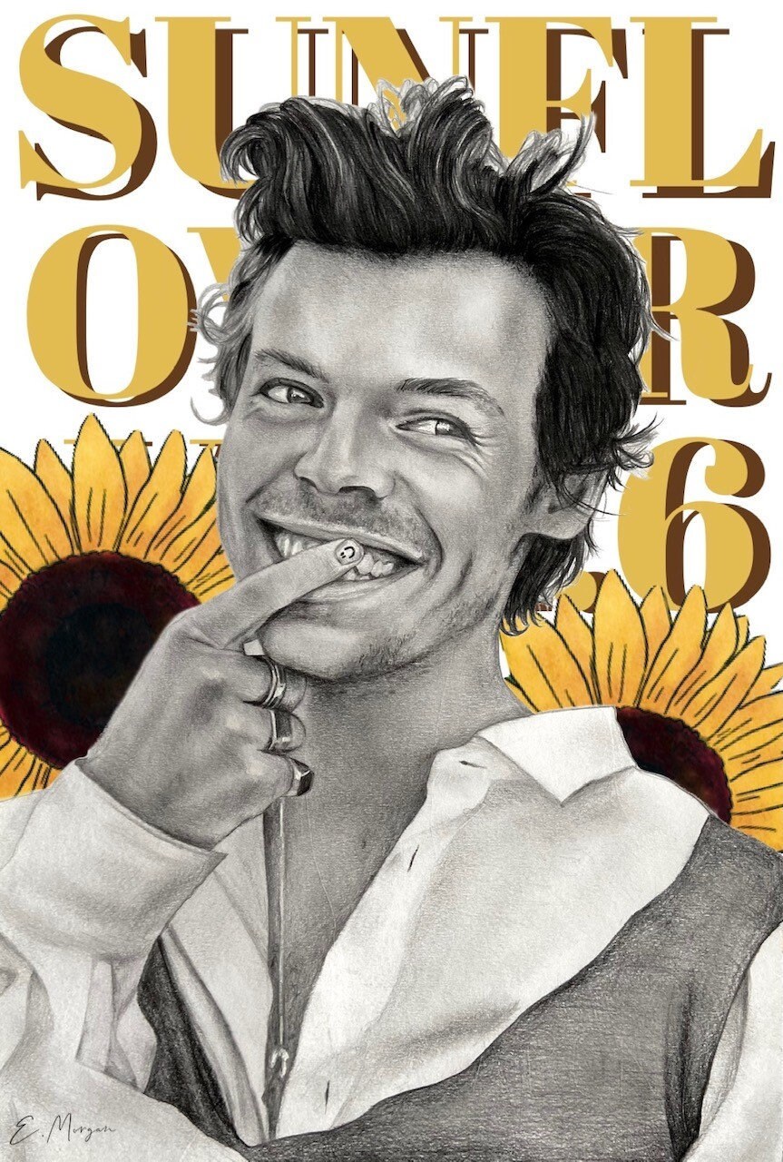 Sunflower Vol.6 Harry Styles Hand Drawn Print Etsy UK