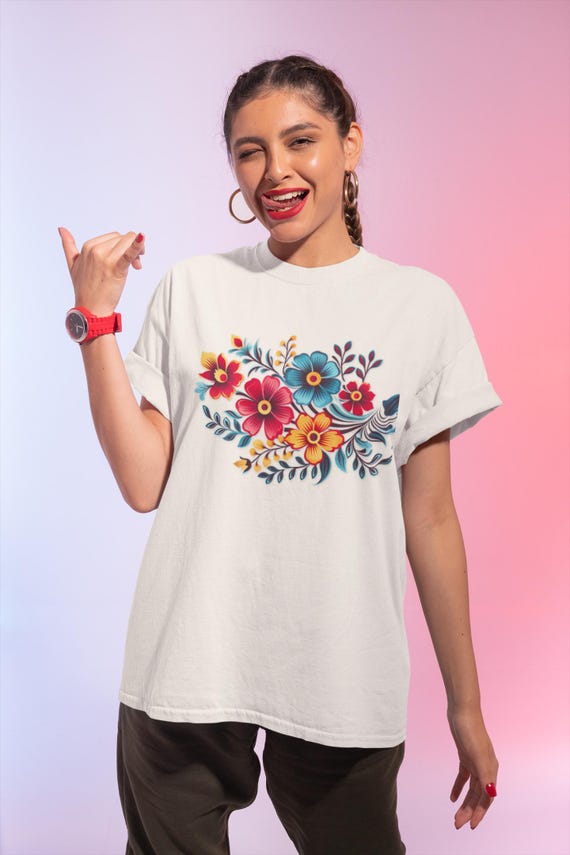 Floral Vibes T-Shirt, Vintage Flower Tee, Summer Fashion, Gift for Her, Spring Style, Trendy Unisex Top