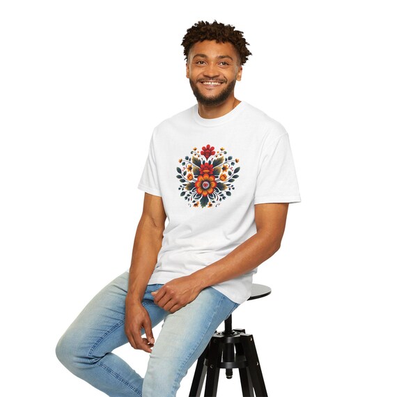 Bohemian Floral T-shirt, Comfortable Unisex Tee, Casual Summer Wear, Gift for Her, Festival Shirt, Artist T-shirt