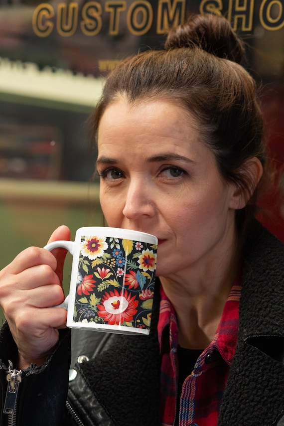 Floral Ceramic Mug, Colorful Coffee Cup, Tea Lover Gift, Kitchen Decor, Unique Mug for Every Occasion