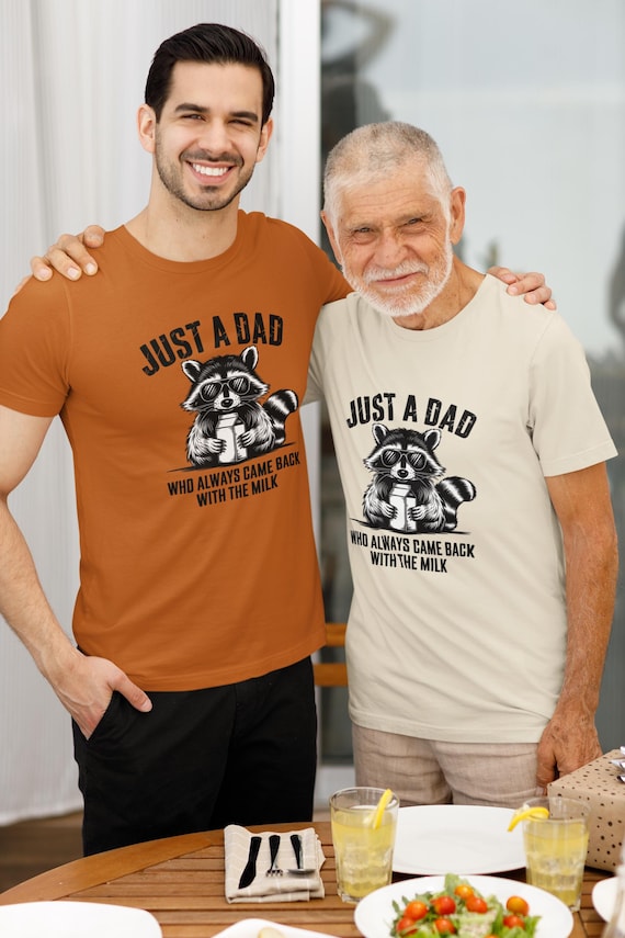 Funny Dad T-Shirt, Gift for Dad, Father's Day Shirt, Unisex Tee, Raccoon Design, Just a Dad Shirt
