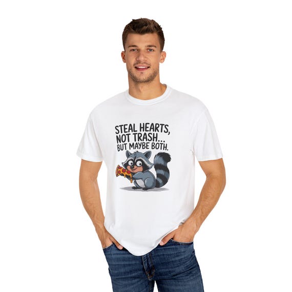Funny Raccoon T-Shirt, Casual Animal Lover Tee, Perfect Gift for Wildlife Enthusiasts, Eco-Friendly Fashion Choice, Pet Lovers Outfit