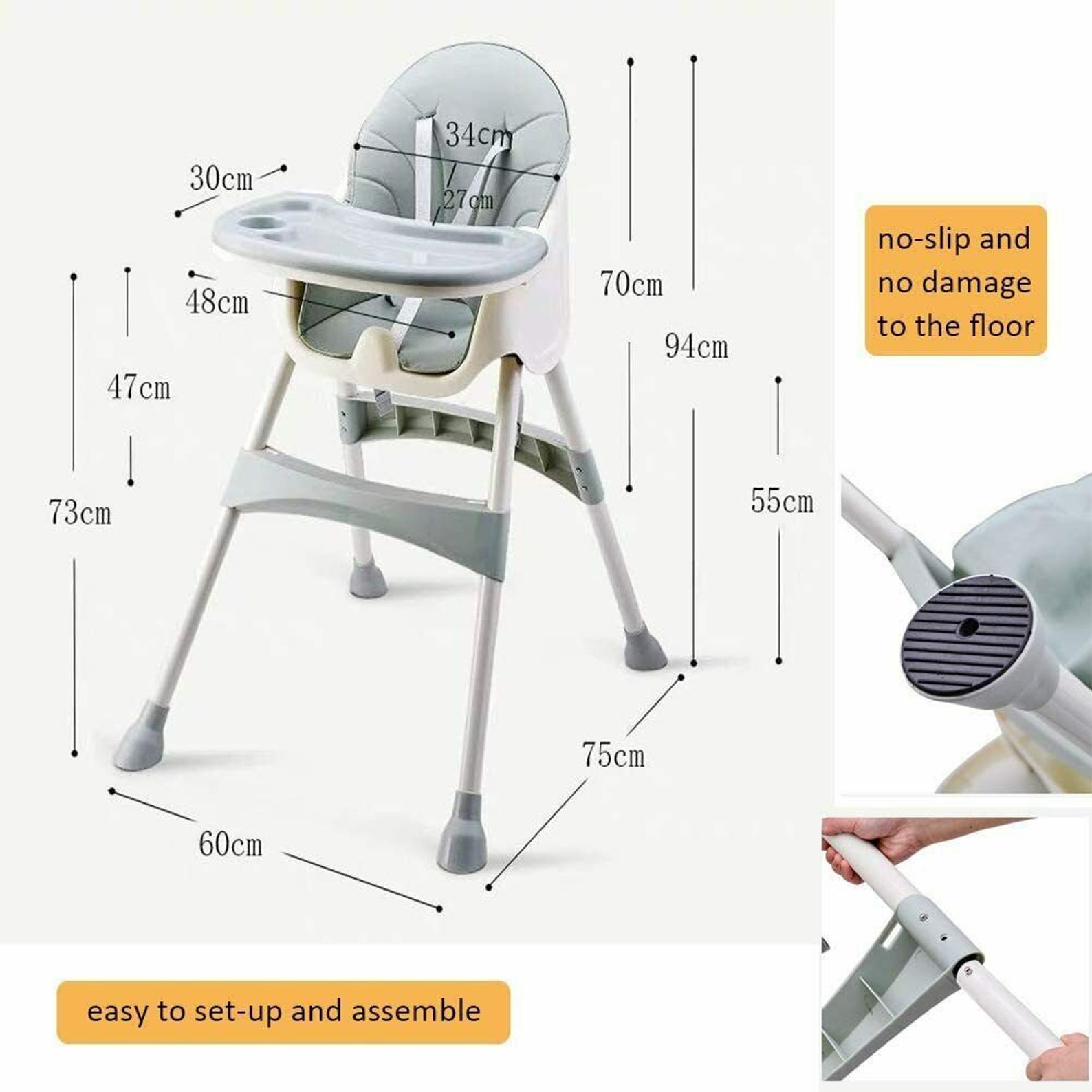 High Chair for Baby and Toddler with 5piont Harness and Etsy
