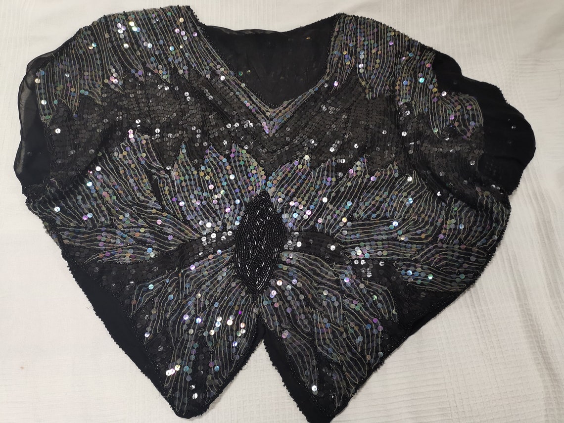 Butterfly Shaped Black Sequin Top for Special Occasion - Etsy Hong Kong