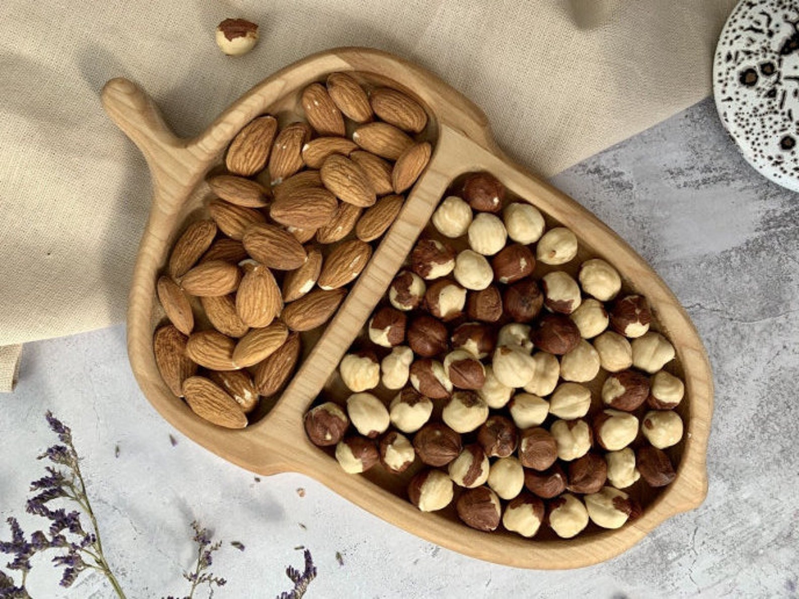 Wooden tray acorn divided plate serving platter dishes Etsy