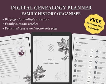 Genealogy Planner | Genealogy Worksheet | Family Tree Workbook