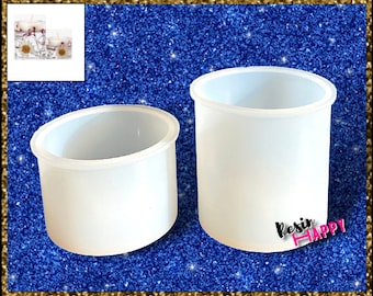 Set of 2 Tealight Resin Molds, Candle Molds Silicone, Pillar Candles Molds, Resin Art Molds, Vase Mold, Beeswax Candle Molds, Resin Art