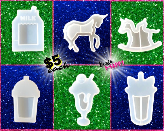5 Dollar Resin Shaker Molds, Resin Keychain Molds, Keychain Molds for Epoxy  Resin, Unicorn Silicone Mold, Kawaii Molds, Cute Resin Molds 