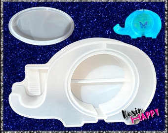 Elephant Coin Bank Resin Art Mold, Moules en résine, Moules époxy, Artisanat en résine, Moules en silicone pour résine, Résine UV, Moules en résine Silicone